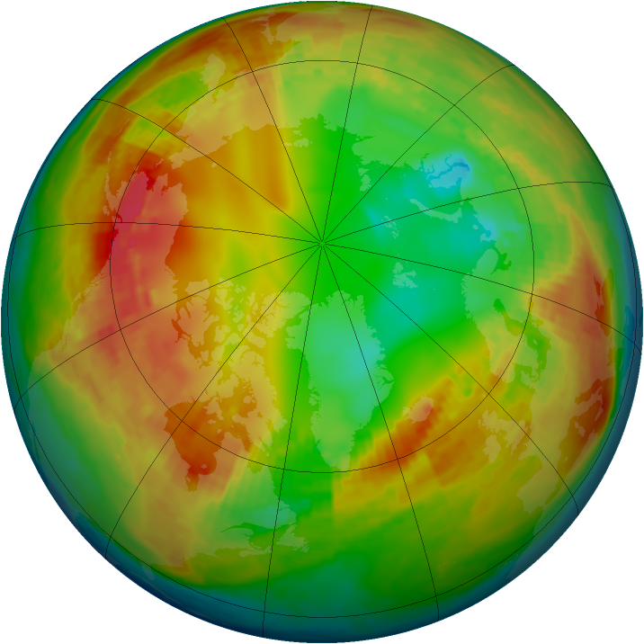 Arctic ozone map for 01 February 2003